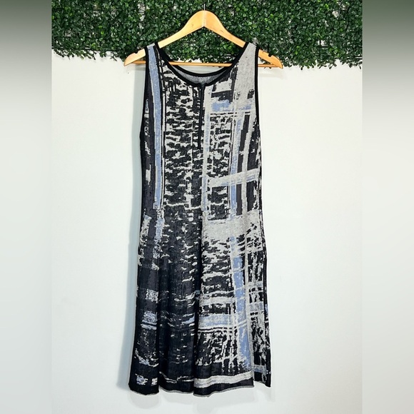 Nic+Zoe Womens Sweater Dress Multicolor Abstract Knit Shift Sleeveless Midi L - Picture 4 of 10
